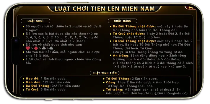 Luật chơi Tiến Lên Miền Nam Go88 đưa ra